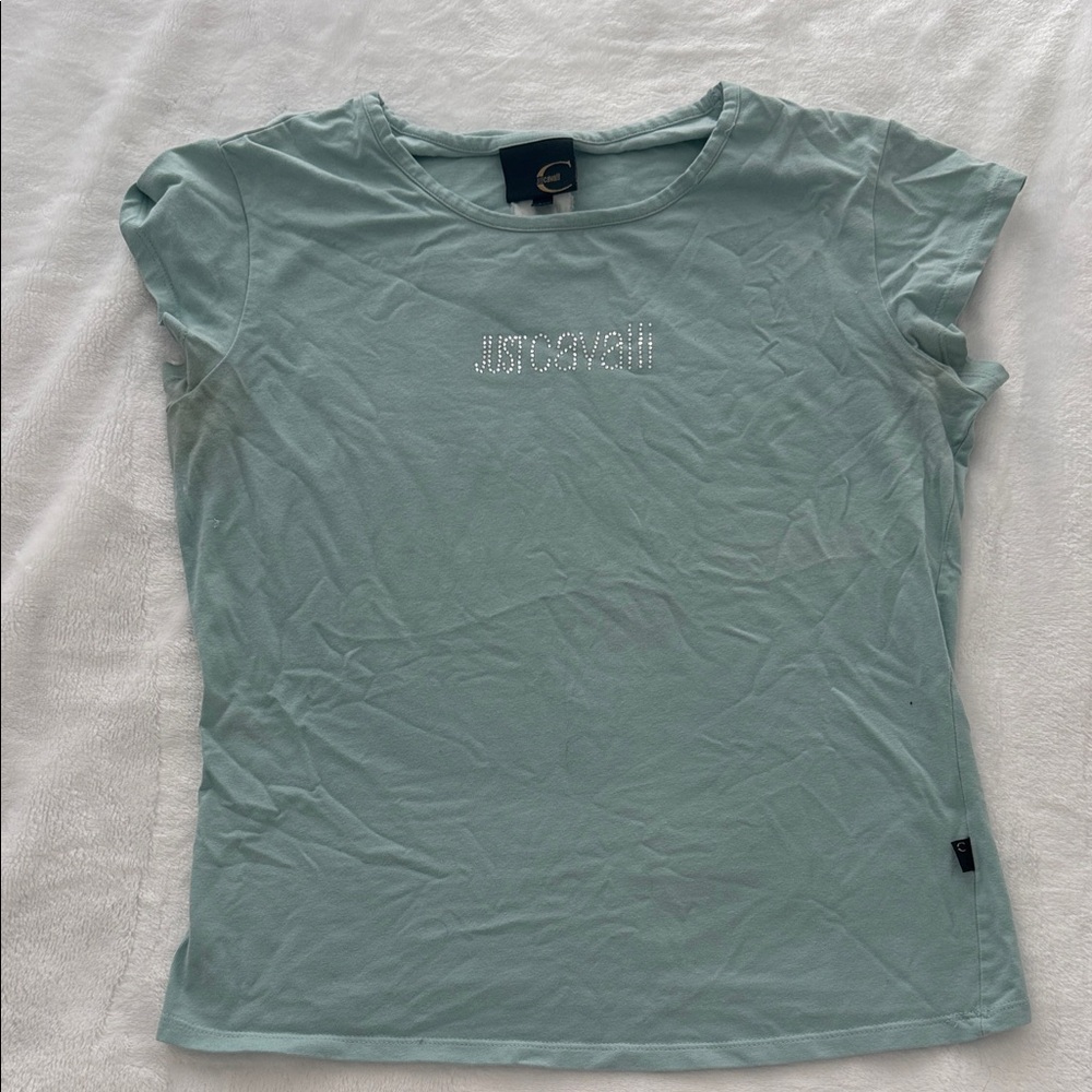 Just Cavalli Light Blue Short Sleeve Tee